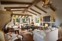 Shady Canyon - Reclaimed Beam Living Room Ceiling