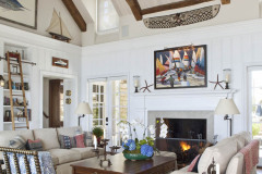Vaulted Ceiling with Reclaimed Hand Hewn Barn Beams