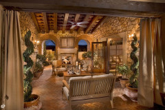 Reclaimed Beams Outdoor Living Space