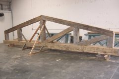 Hand hewn barn timber truss