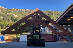 Hand hewn Douglas fir arched truss