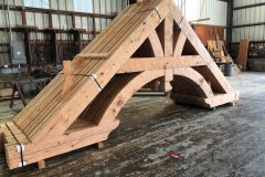 Hand hewn Douglas fir trusses