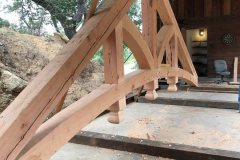 Hand hewn Douglas fir arched truss