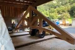 Hand hewn Douglas fir truss