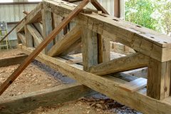 Hand hewn barn oak truss