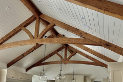 Hand hewn Douglas fir trusses and beams
