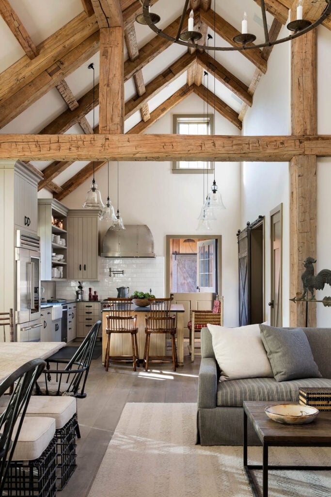 08 Farmhouse Great Room Towards Kitchen